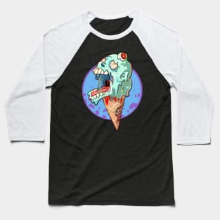 Zombie Ice cream Skull Baseball T-Shirt